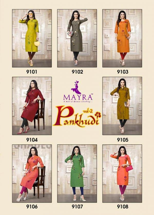 Mayra Pankhudi 2 Fancy Silk Embroidery Kurti Collection